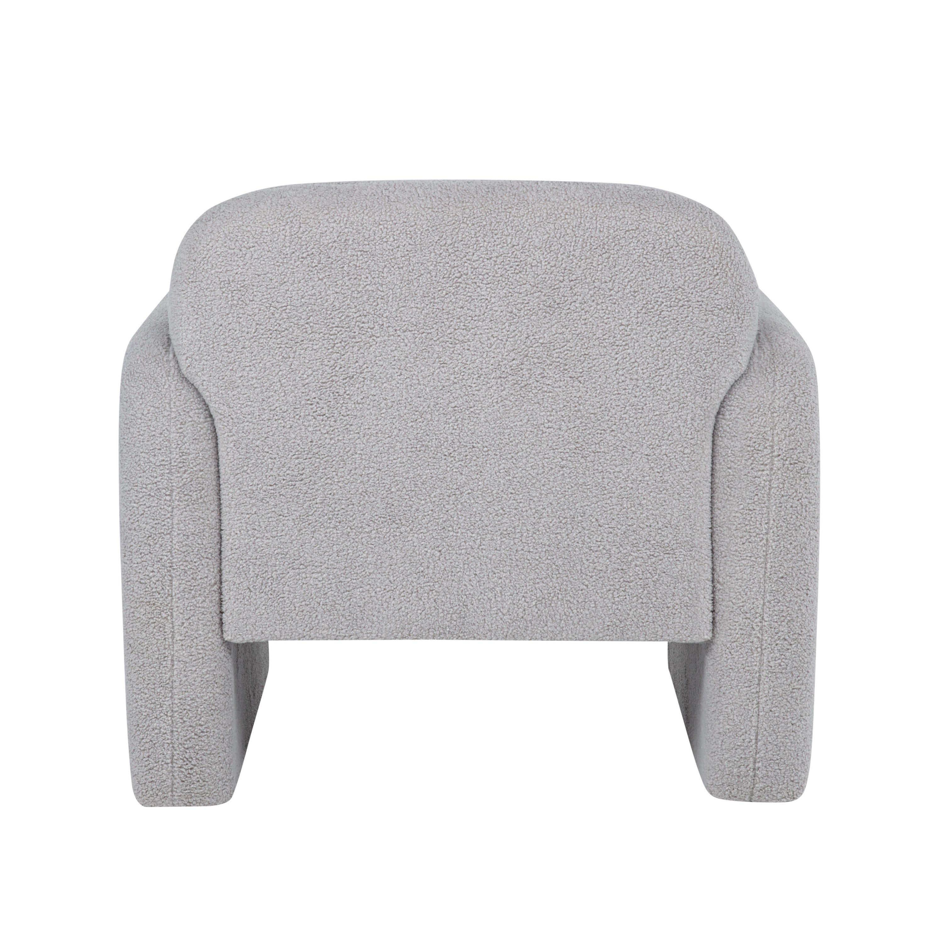 Stylish and Minimalist Teddy Fleece Single Sofa Chair with Arms and Pillow, Armchair, Accent Chair for Living Room, Bedroom, Study,Grey