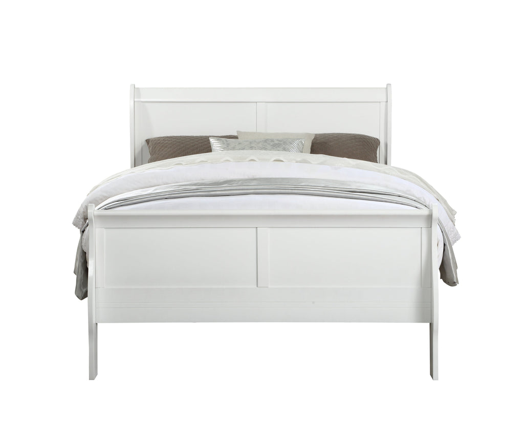Louis Philippe White Finish 2PCS Bedroom Set (E. King)