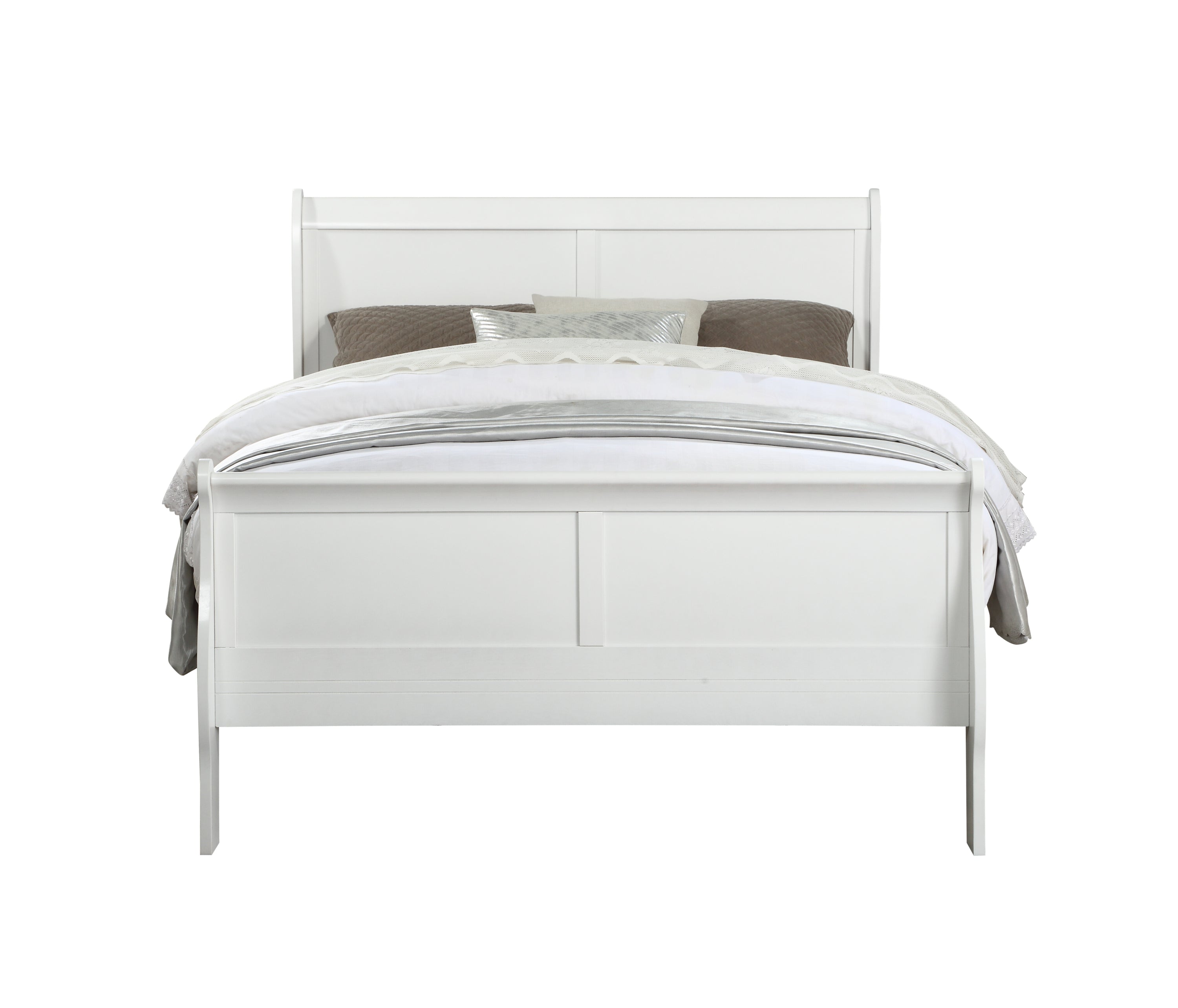 Louis Philippe White Finish 2PCS Bedroom Set (E. King)