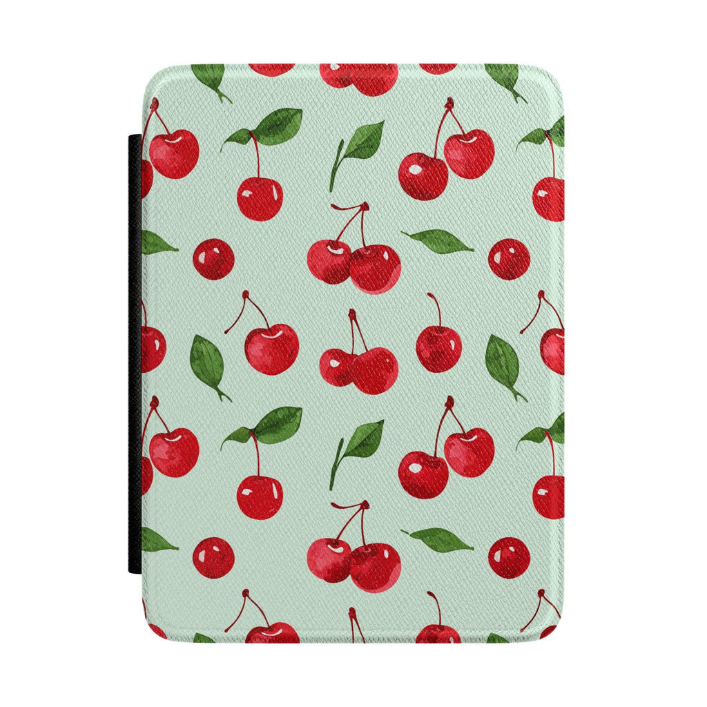 Cherry on Mint Kindle Paperwhite Case | Retro Fruit E-Reader Cover