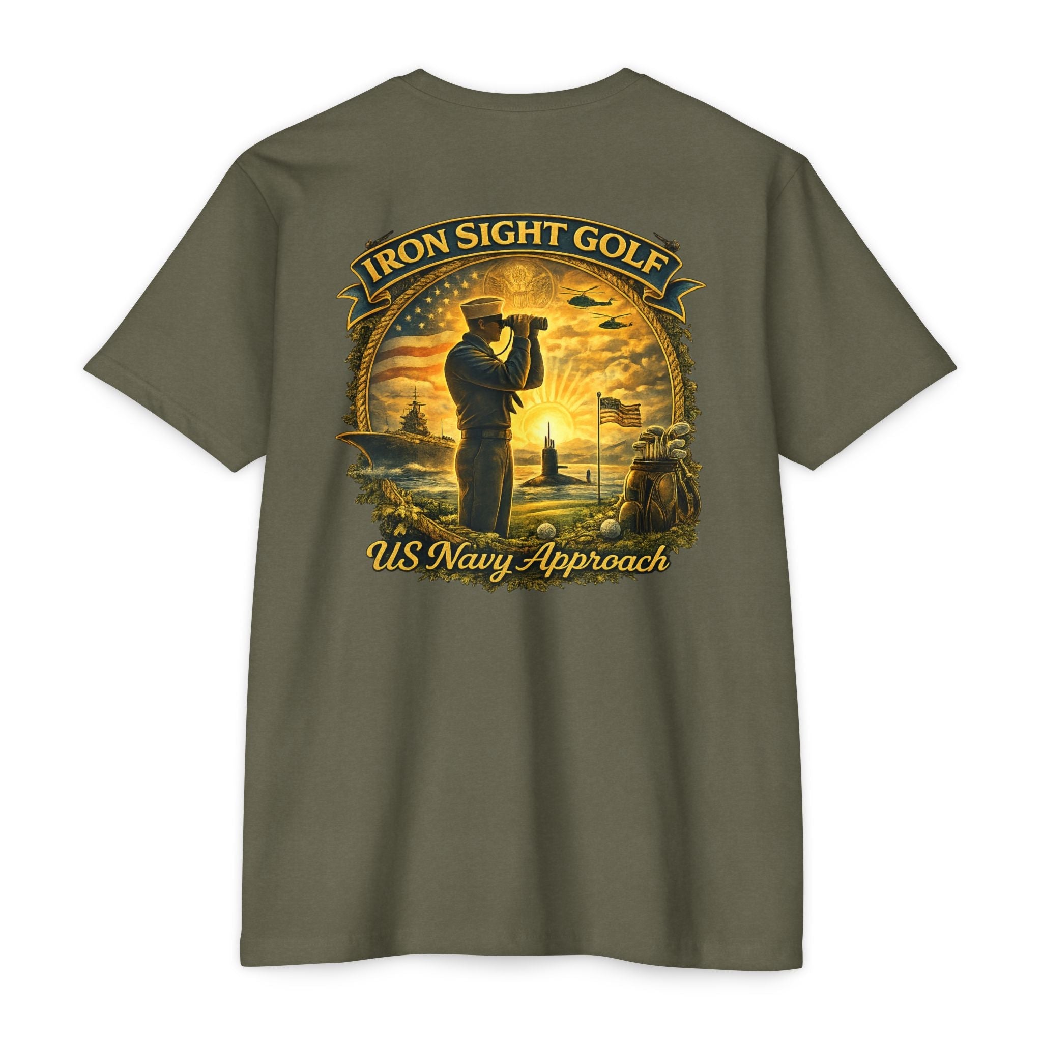 Navy-Inspired 'Iron Sight Golf' T-Shirt — US Navy Approach Military Golf Tee