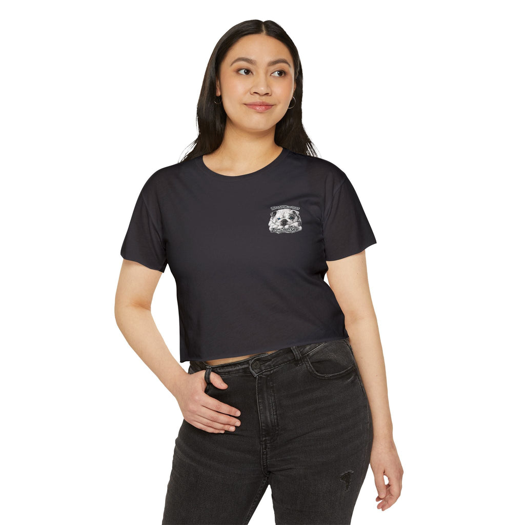 Bulldog Graphic Crop Top — “That Swing Was Ruff” Iron Sight Golf