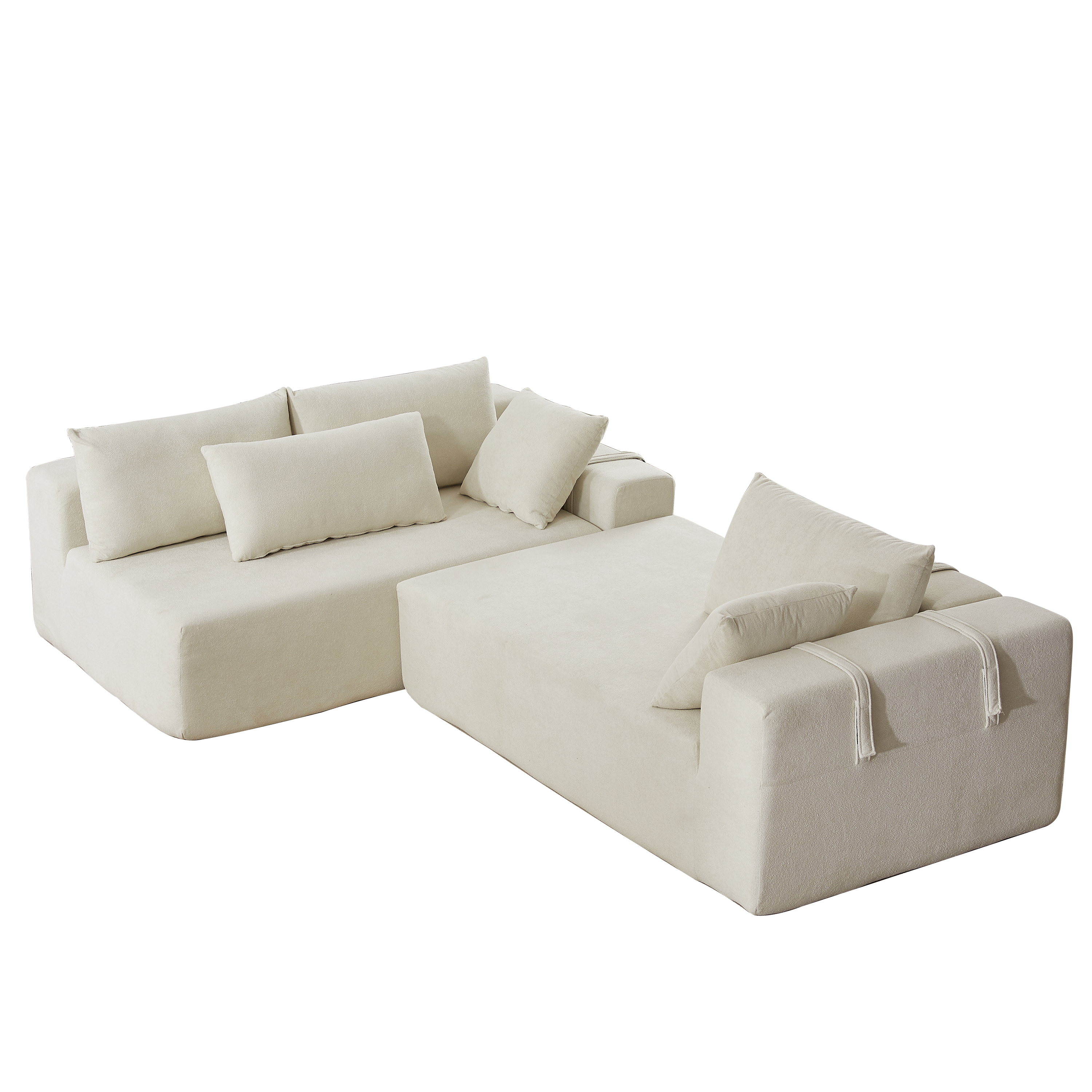 Modern Chenille Upholstered Sectional Sofa Couch Set,Modular 108' L Shaped Sectional Living Room Sofa Set With 6 Pillows,Free Combination Sofa Couch for Living Room,Bedroom(Left Chaise)