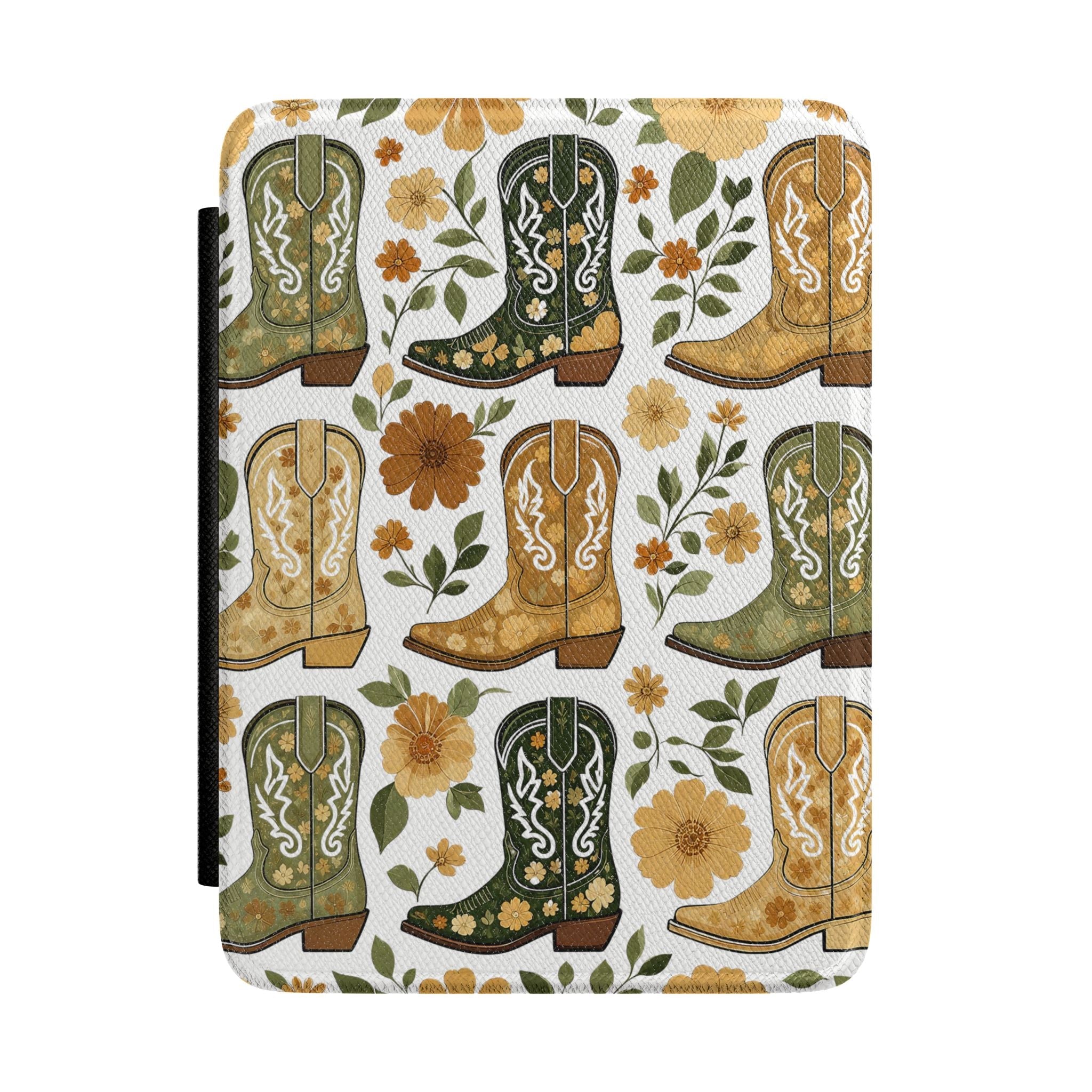 Western Cowboy Boots Kindle Paperwhite Case | Wildflower Floral E-Reader Cover