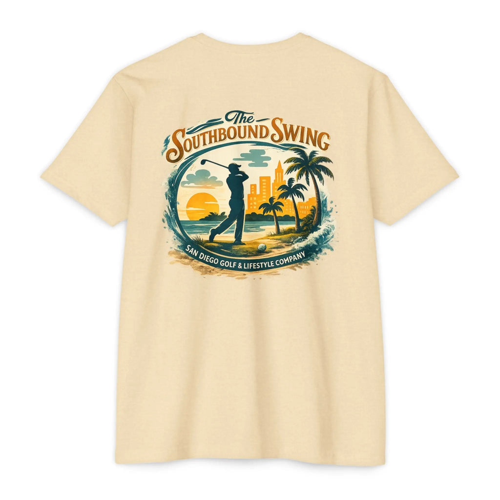 Golf Sunset T-Shirt — "The Southbound Swing" San Diego Golf Graphic