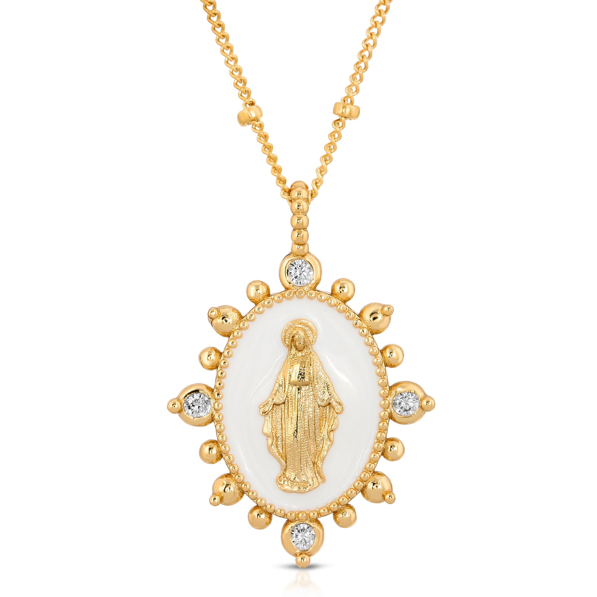 Lady Lourdes Pendant - White