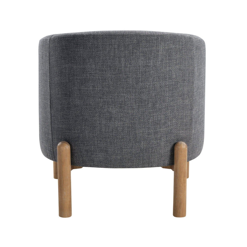 Style Comfort Accent Chair Gray Upholstery Durable Frame Solid Wood Legs Contemporary Living Room Furniture 1pc