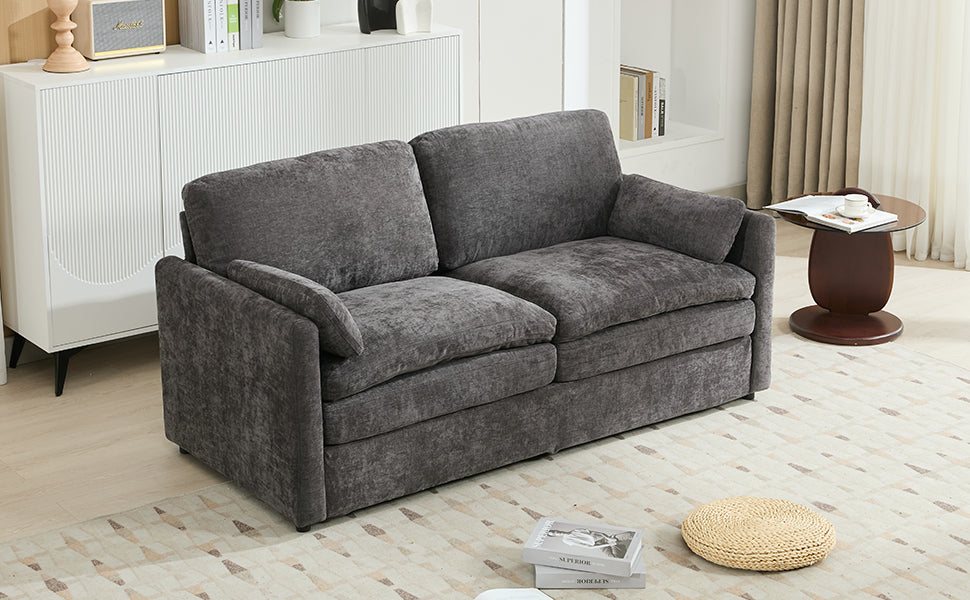 68.1' Cozy Upholstered Loveseat Sofa Oversized Comfy Comfy Cloud Sofa Double Cushion Loveseat Sofa Plush Cushion Sofa Couch for Living Room, Grey