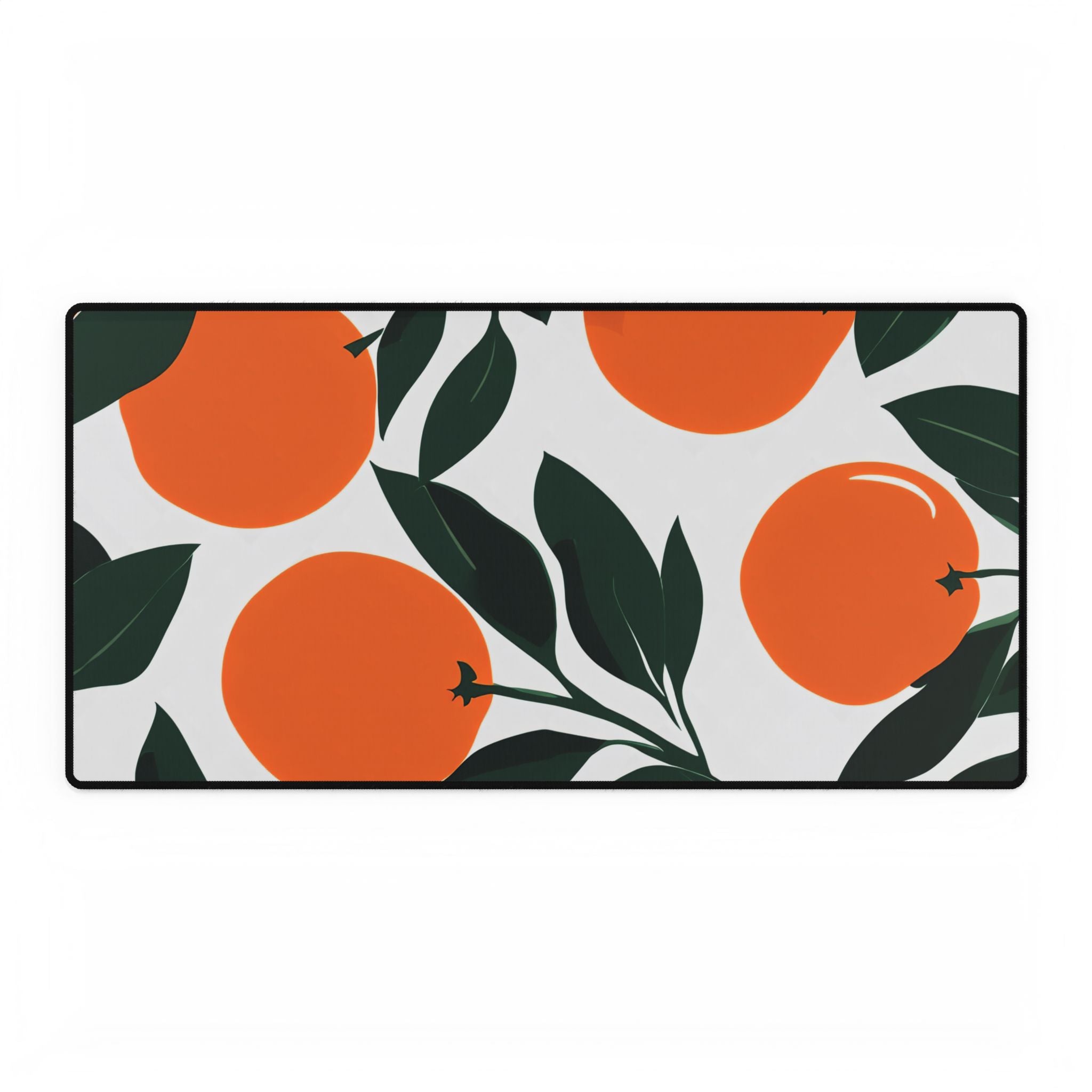 Orange Citrus Desk Mat | Retro Mediterranean Botanical Mouse Pad