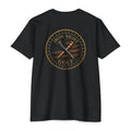 Iron Sight Golf T‑Shirt — American Flag Crossed Clubs Logo