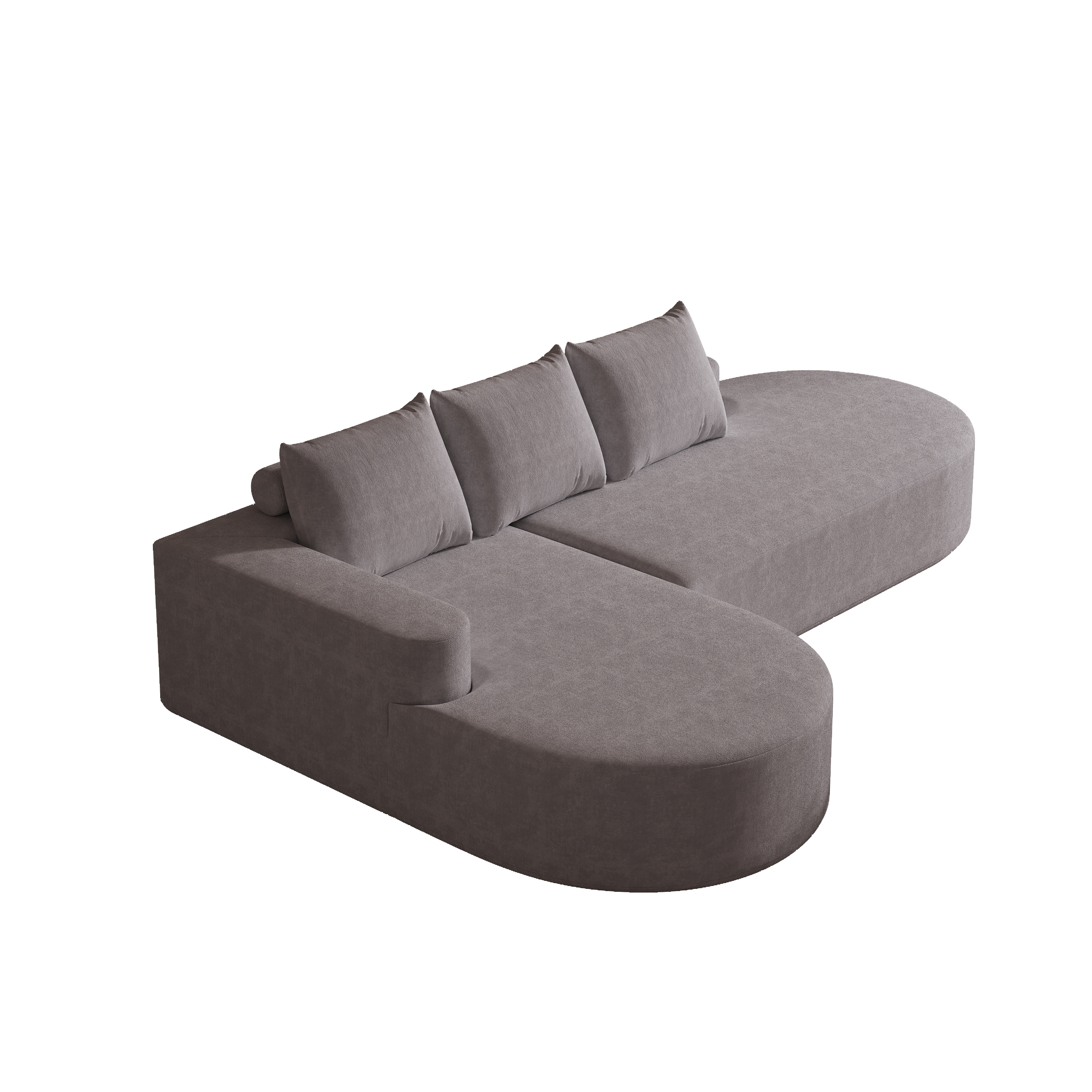Modern Curved sofa ,Chenille Upholstered Sectional Sofa Couch Set,Modular 108.5' L Shaped Sectional Living Room Sofa Set With 3 Pillows,Free Combination Sofa Couch for Living Room,Bedroom