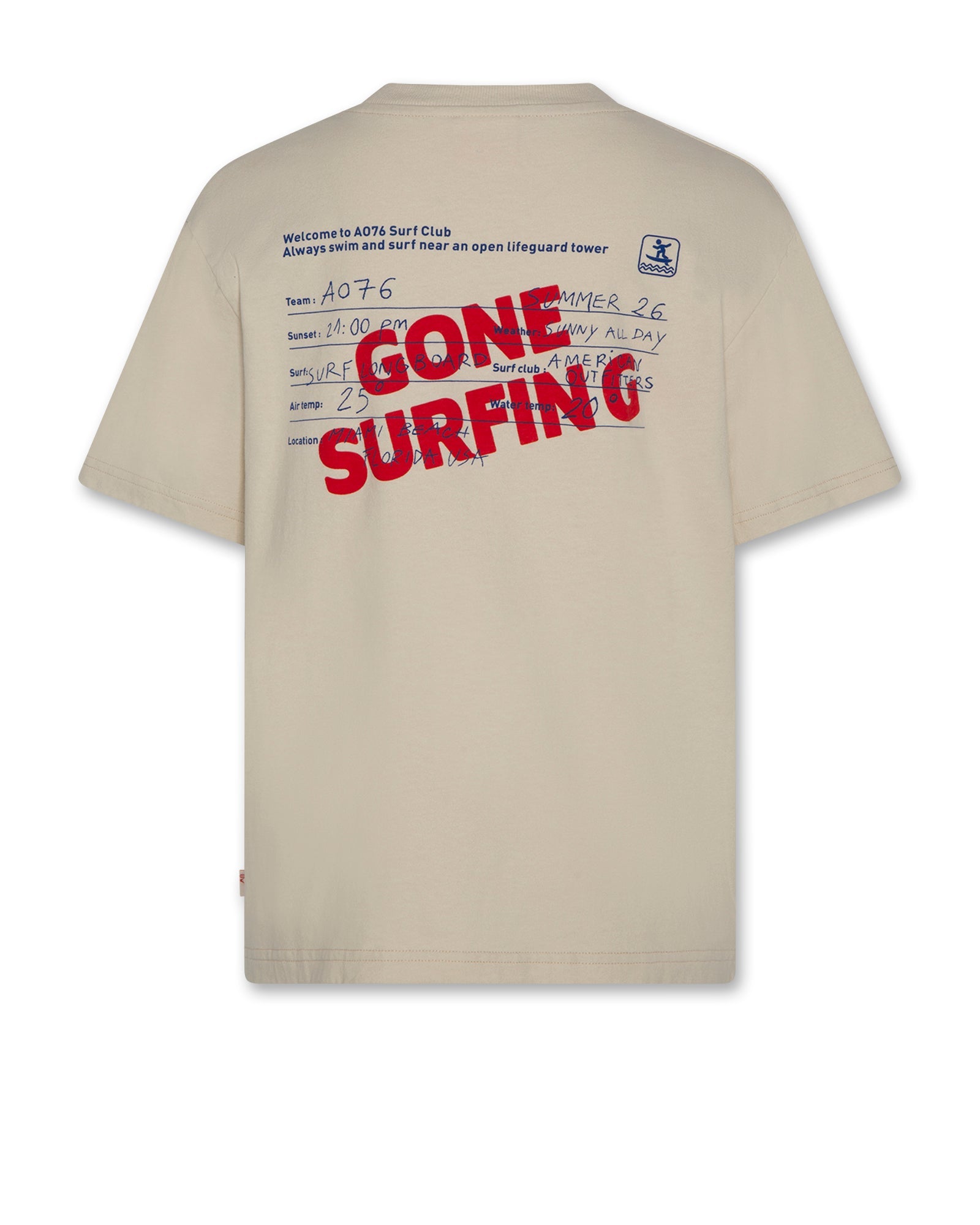 A076 - Richmond T-Shirt Surfing, Bone