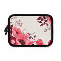 Pink Poppy Watercolor Laptop Sleeve | Floral Bee Tech Cover for Women