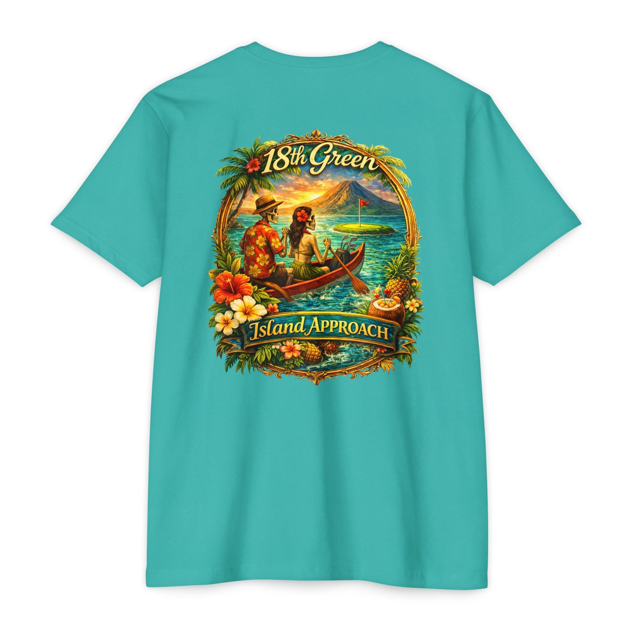 Hawaiian 18th Green Golf Tee T-Shirt — Island Rowing Couple Design