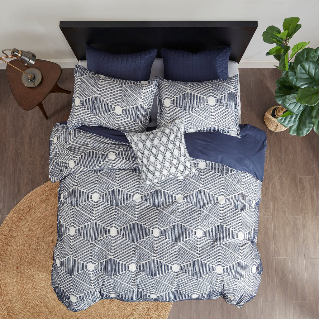 Cotton Quilted Euro Sham Navy Euro Sham