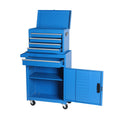 Tool Chest, 5-Drawer Rolling Tool Storage Cabinet with Detachable Top Tool Box, Liner, Universal Lockable Wheels, Adjustable Shelf, Locking Mechanism, Metal Tool Cart for Garage Workshop