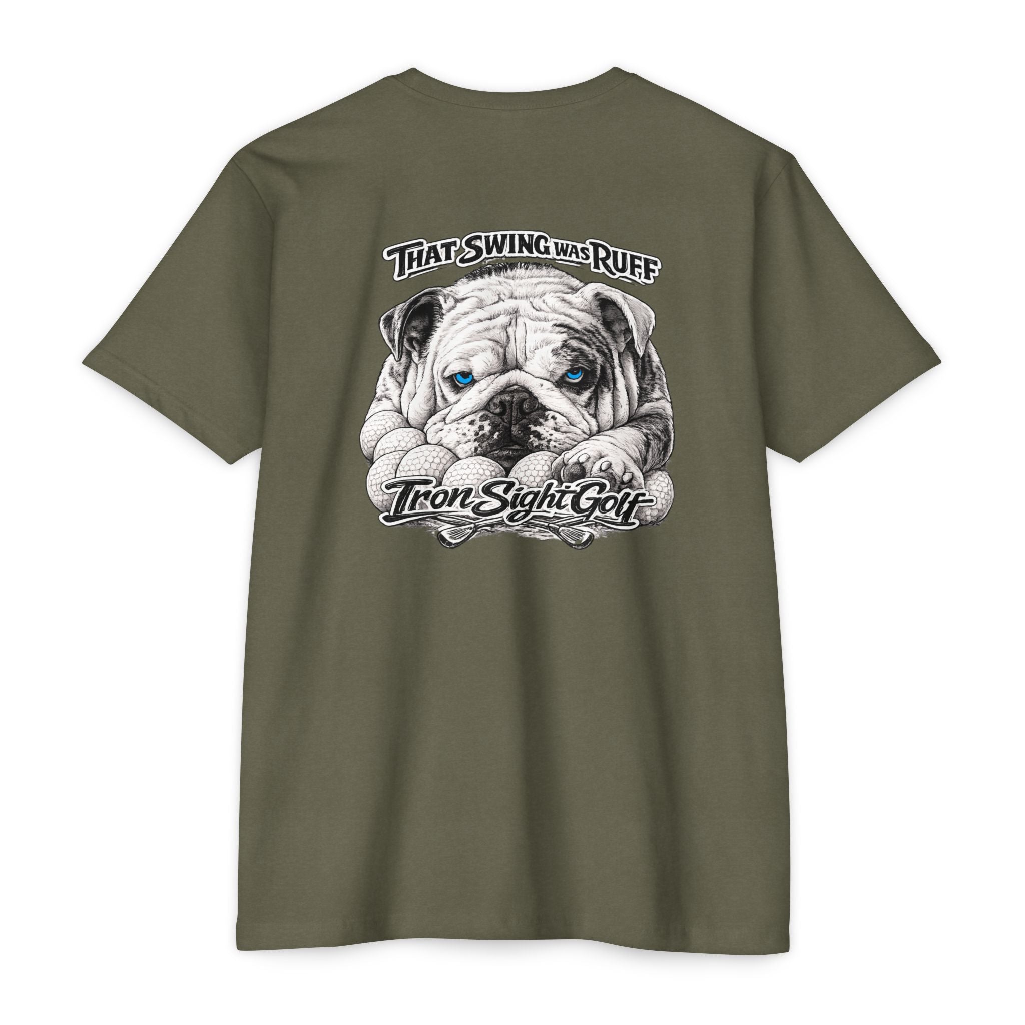 Bulldog Golf T-Shirt — "That Swing Was Ruff" -Iron Sight Golf