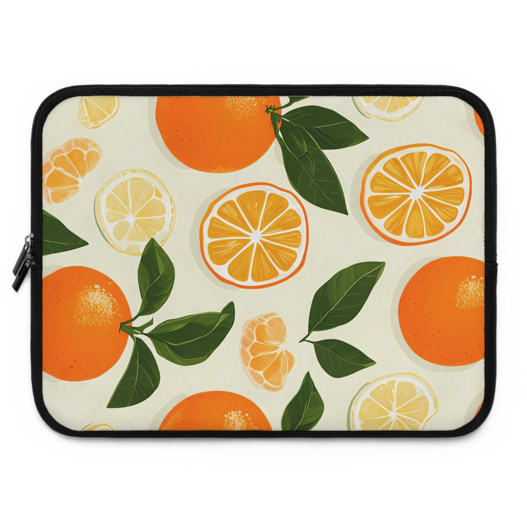 Citrus Oranges Laptop Sleeve | Hand-Painted Vintage Fruit Tech Cover
