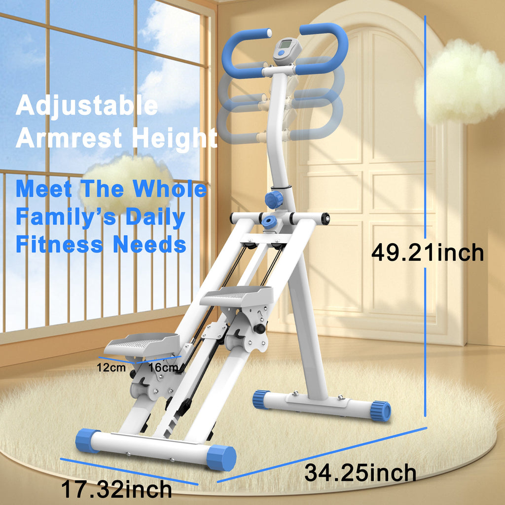 Stair Stepper with resistance Home-Upgrade Vertical Climber Workout Machine for Full-Body Exercise Climber Fitness Equipment with Stable Frame Adjustable Handlebar-Blue