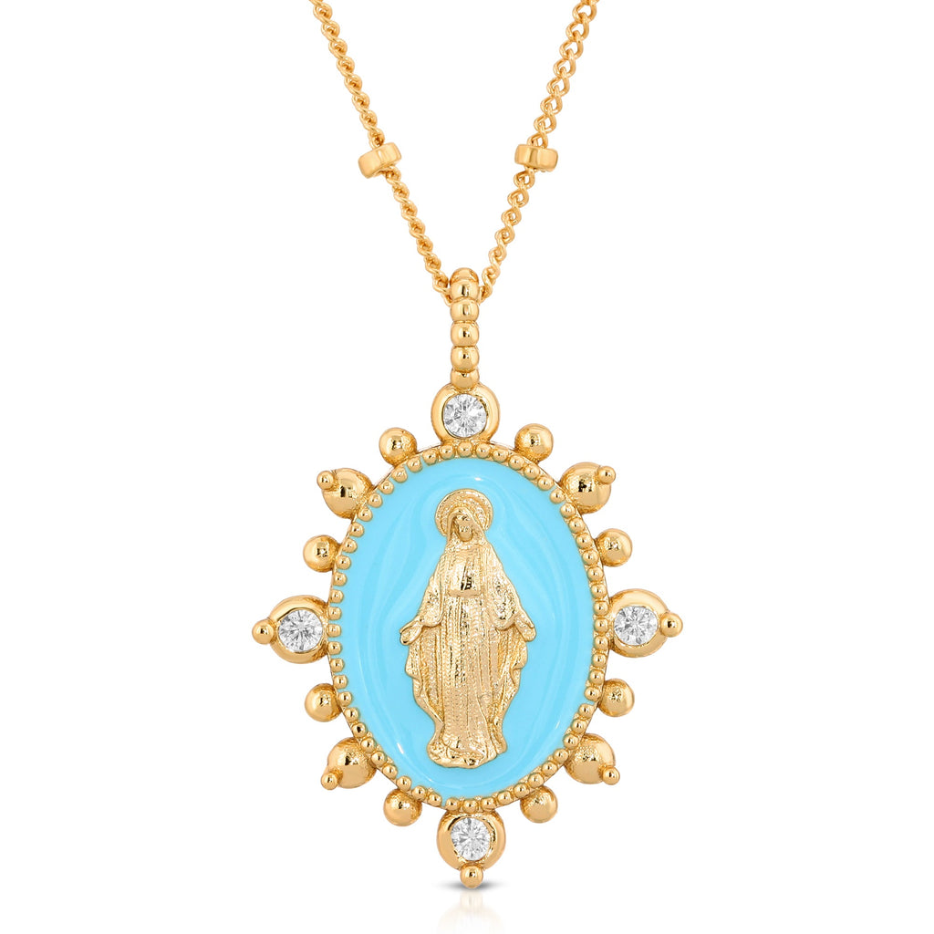 Lady Lourdes Pendant - Aqua