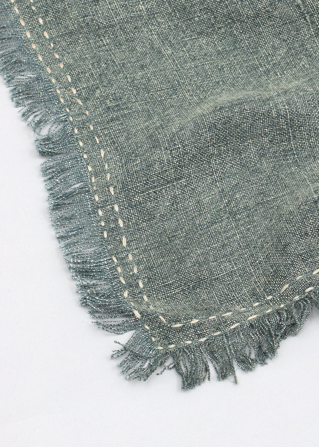 Stonewashed Linen Woven Throw Blanket with Fringe – 52X68'