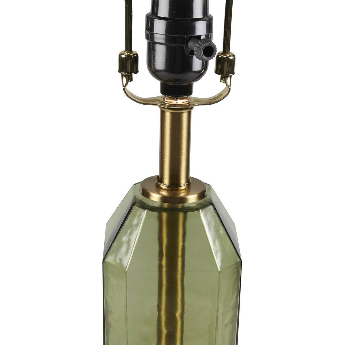 Faceted Green Glass Table Lamp Green See below