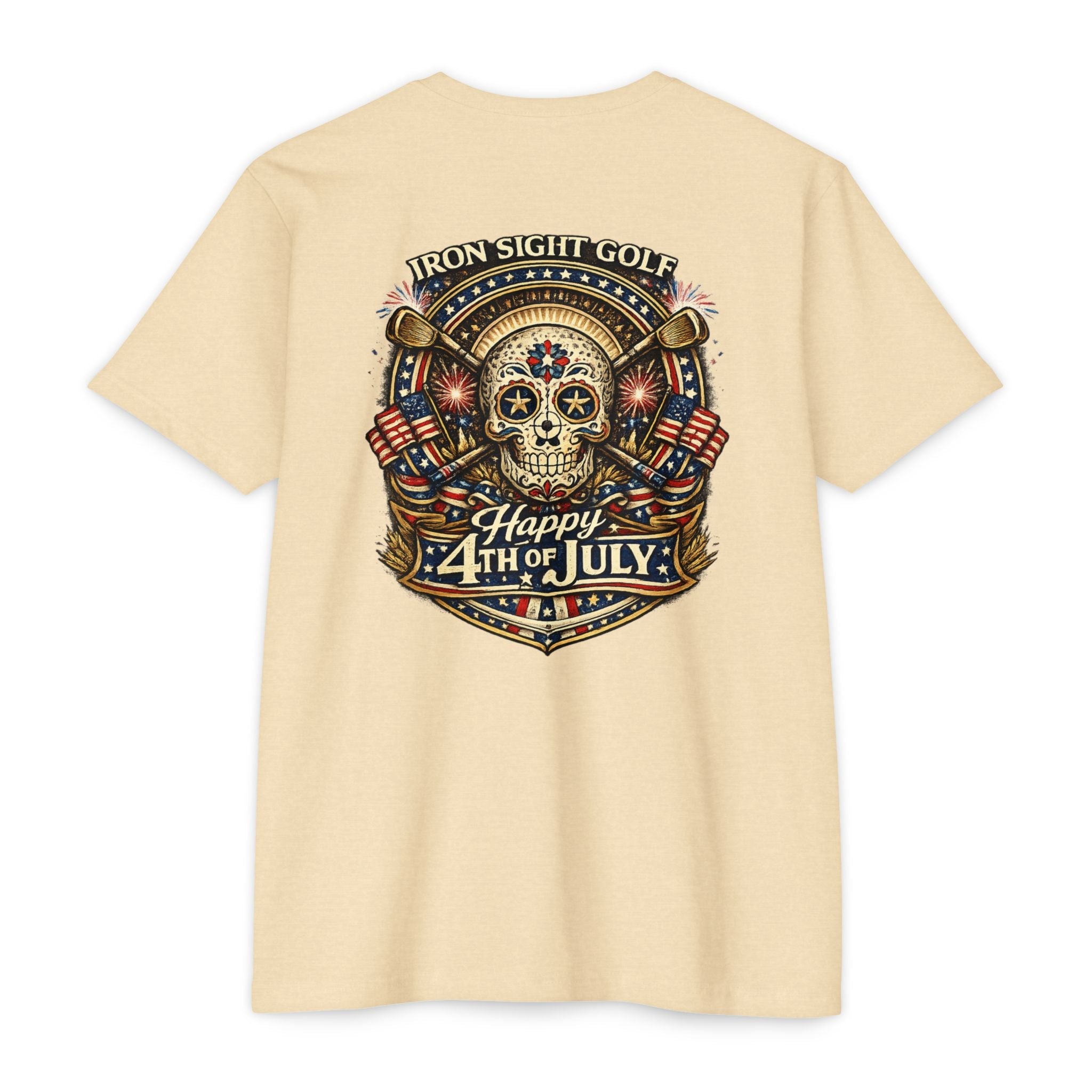 4th of July American Freedom Golf T-Shirt — Iron Sight Aztec Design