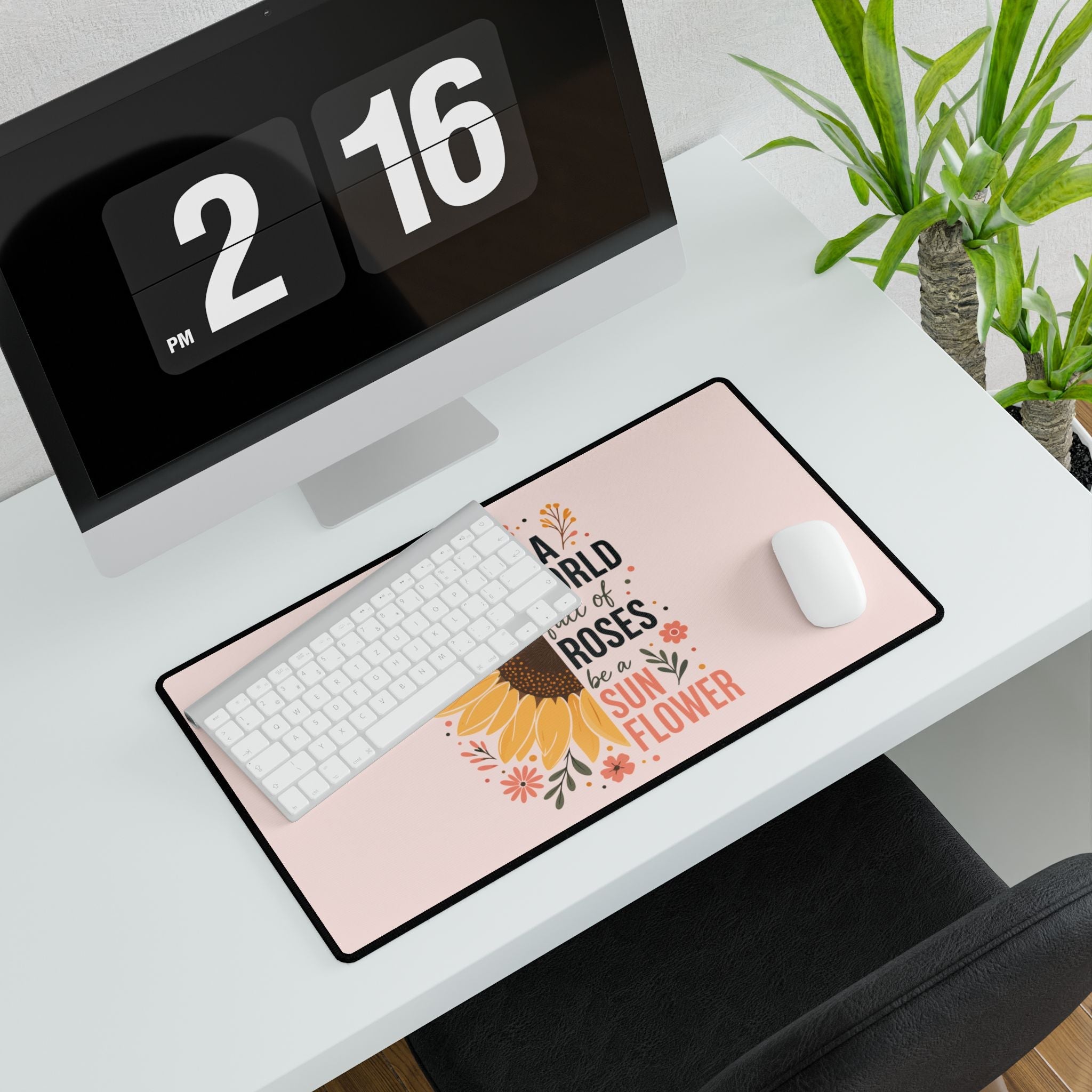 Sunflower Desk Mat | In a World Full of Roses Inspirational Mouse Pad