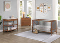 Pixie Zen 3-in-1 Crib in Walnut/Charcoal