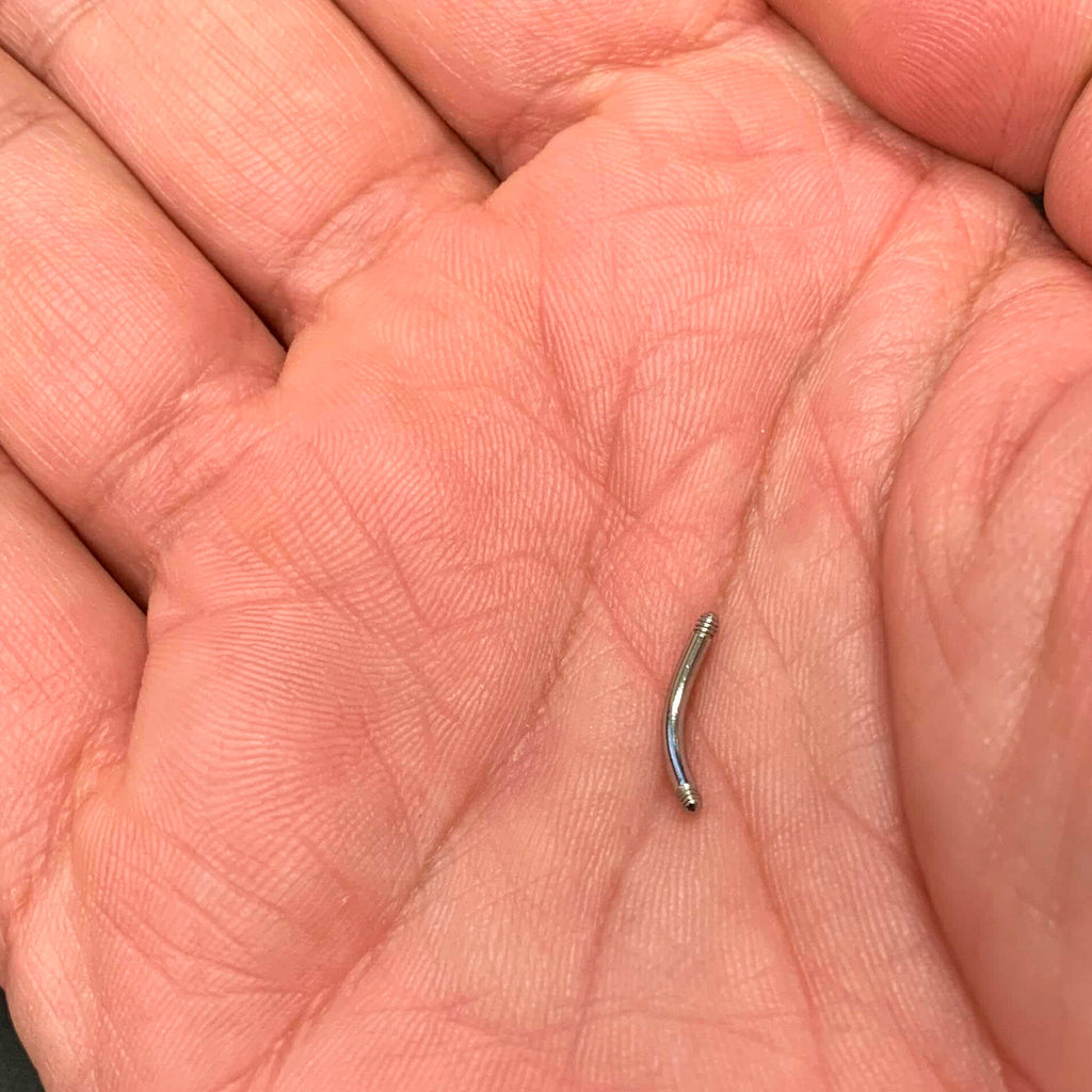 14G 316l Stainless Steel Replacement Curved Barbell 3/8
