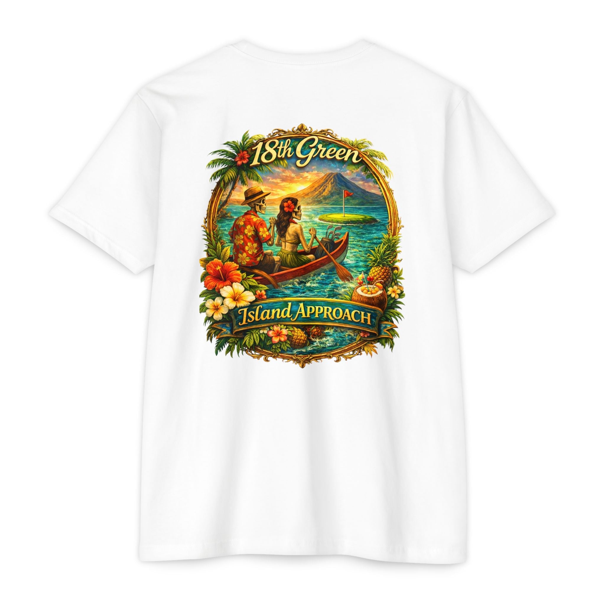 Hawaiian 18th Green Golf Tee T-Shirt — Island Rowing Couple Design