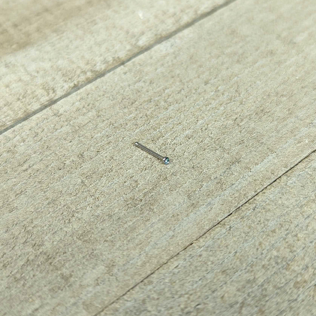 20G Stainless Steel Aqua Gem Micro Nose Bone