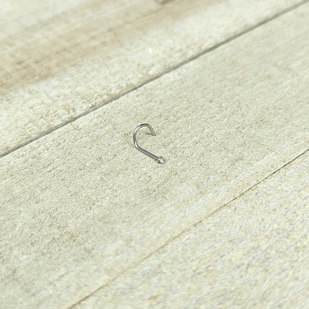 20G Stainless Steel Crystalline Gem Micro Nose Ring Twister
