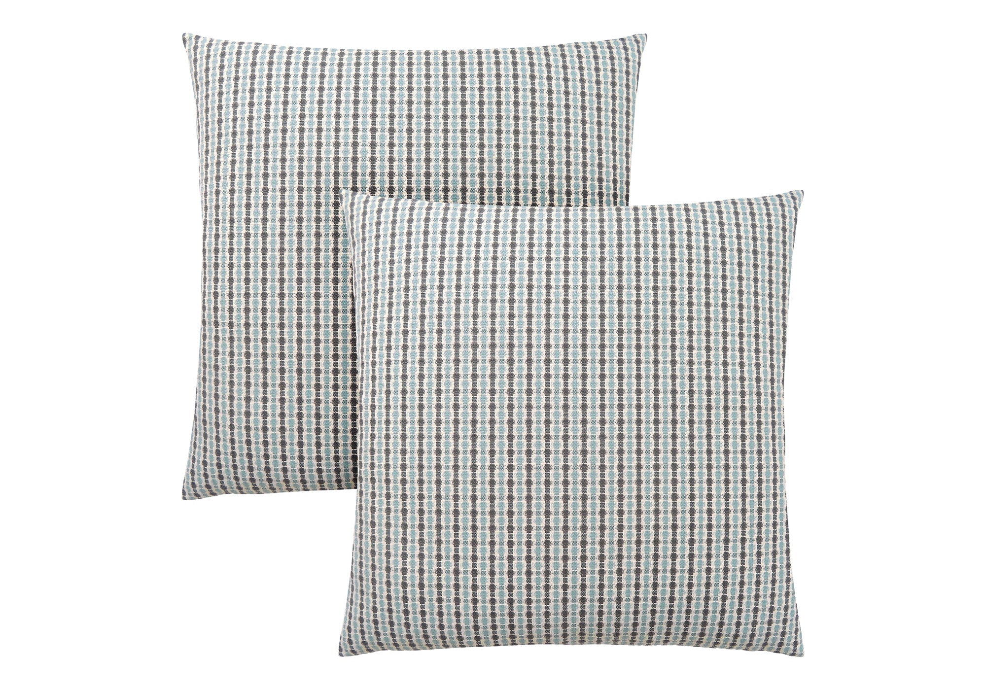 Pillows, Set Of 2, 18 X 18 Square, Insert Included, Decorative Throw, Accent, Sofa, Couch, Bedroom, Blue And Grey Hypoallergenic Polyester, Modern