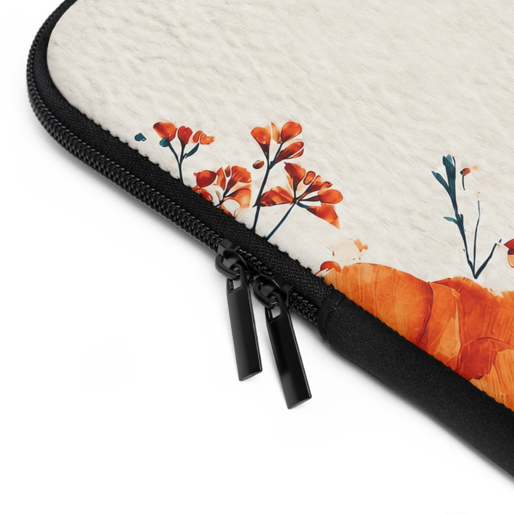 Orange Poppy Laptop Sleeve | Vibrant Watercolor Botanical Tech Cover