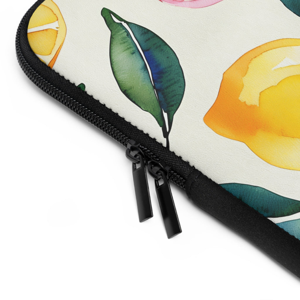 Watercolor Citrus Laptop Sleeve | Lemon Grapefruit Hand-Painted Tech Cover