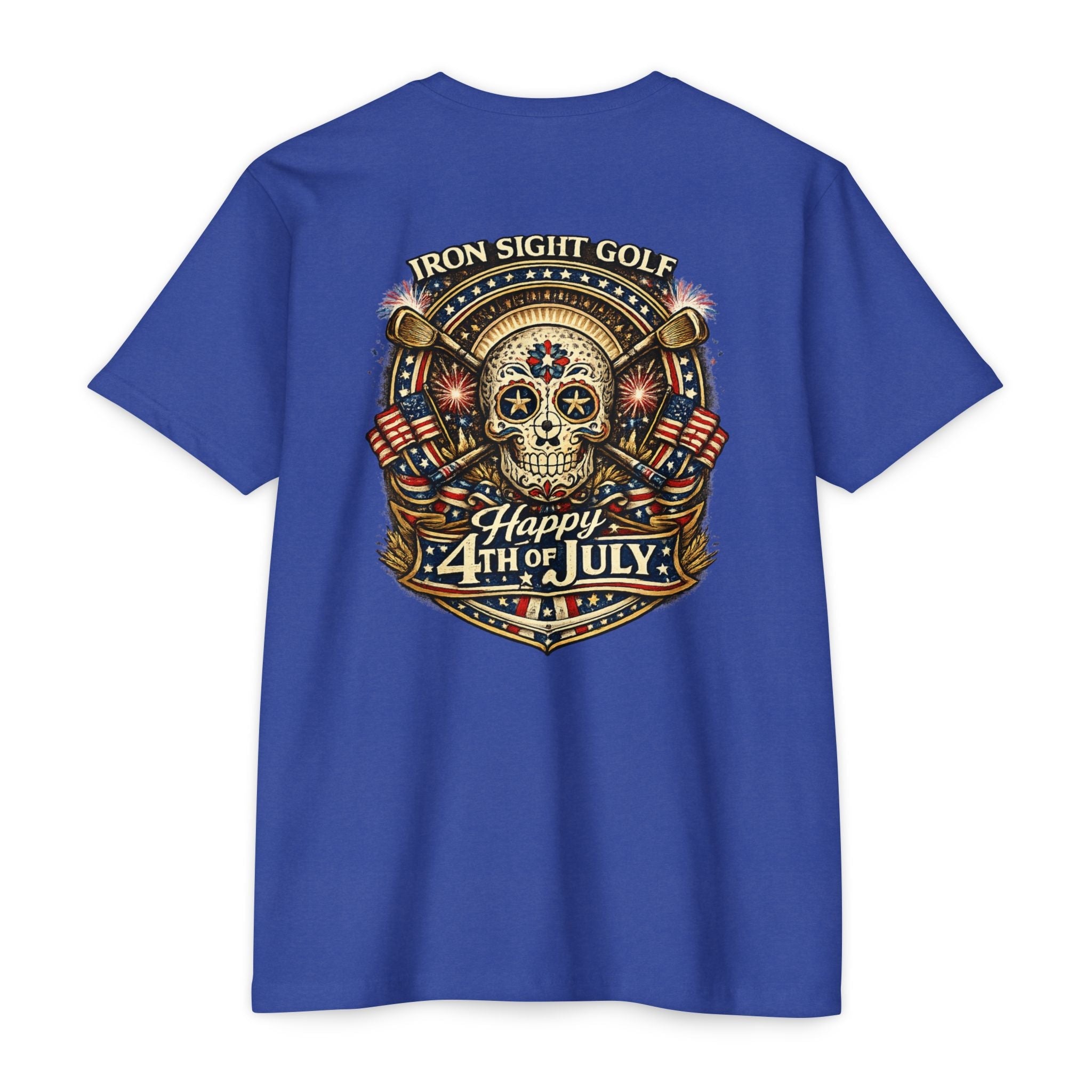 4th of July American Freedom Golf T-Shirt — Iron Sight Aztec Design