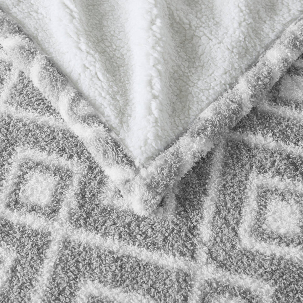1 PCS 50x60' Dream Soft Heated Throw Grey Geo