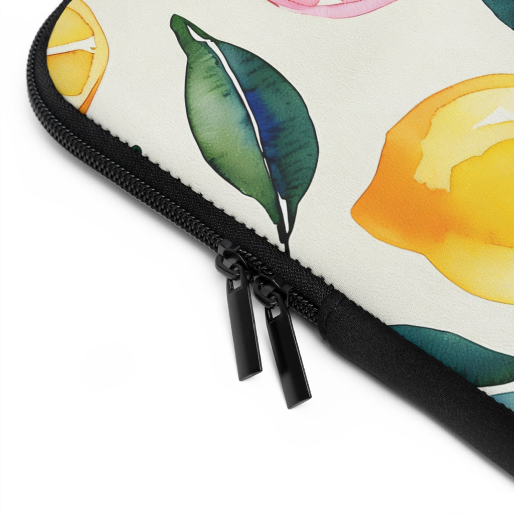 Watercolor Citrus Laptop Sleeve | Lemon Grapefruit Hand-Painted Tech Cover