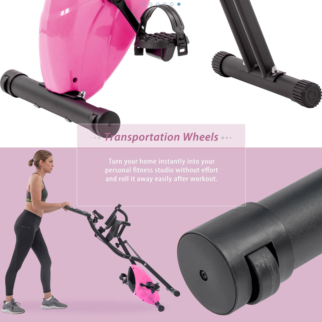 Exercise Bike,Workout Bikes for Home,Folding Stationary Bikes for Home with 16-Level Magnetic Resistance, 300LBS Capacity X-Bike Indoor Exercise Equipment with Heart Rate Sensor & LCD Monitor