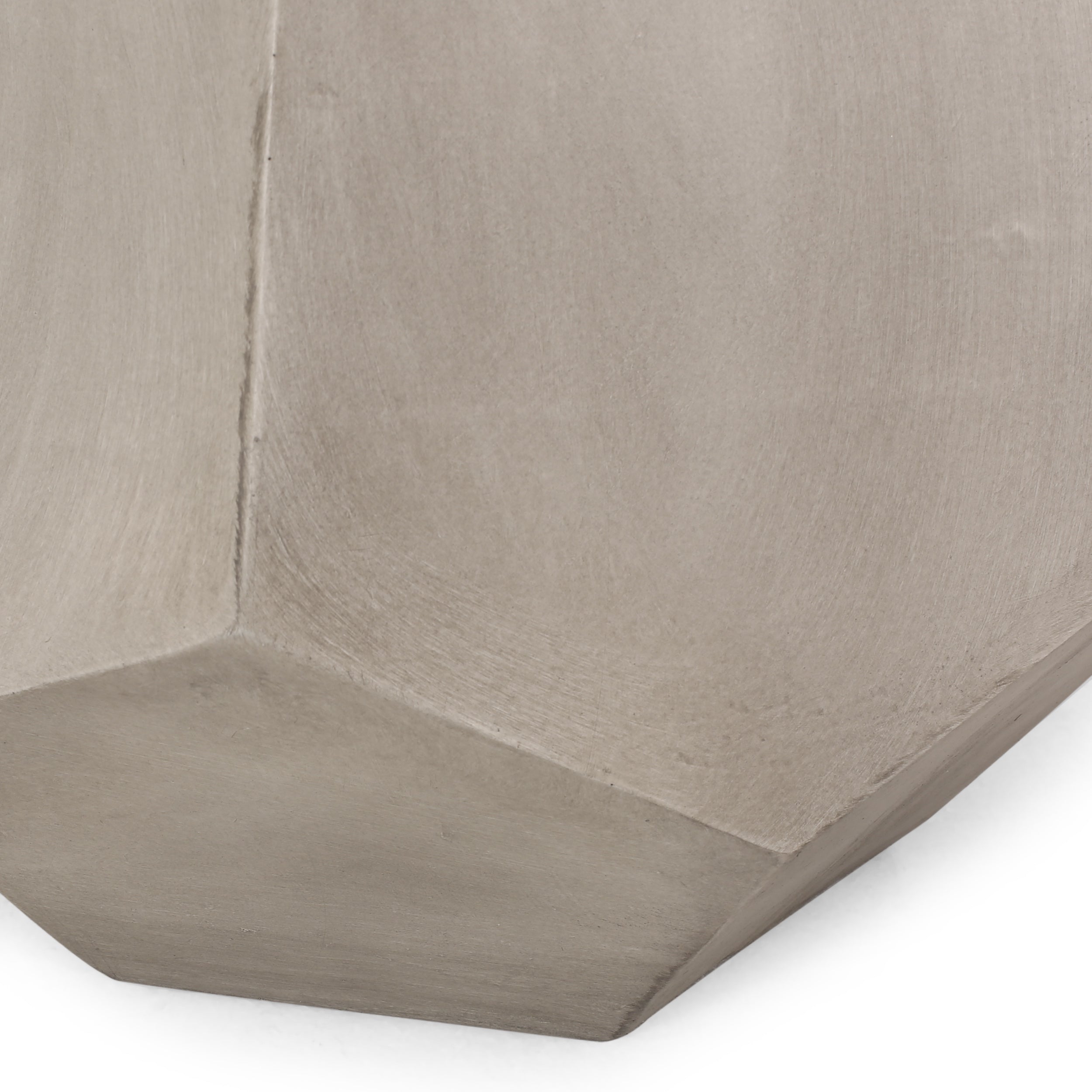 Outdoor CALGARY Side Table Light Grey Magnesium Oxide Contemporary Design 20.50 x 18.50 x 18.75 inches