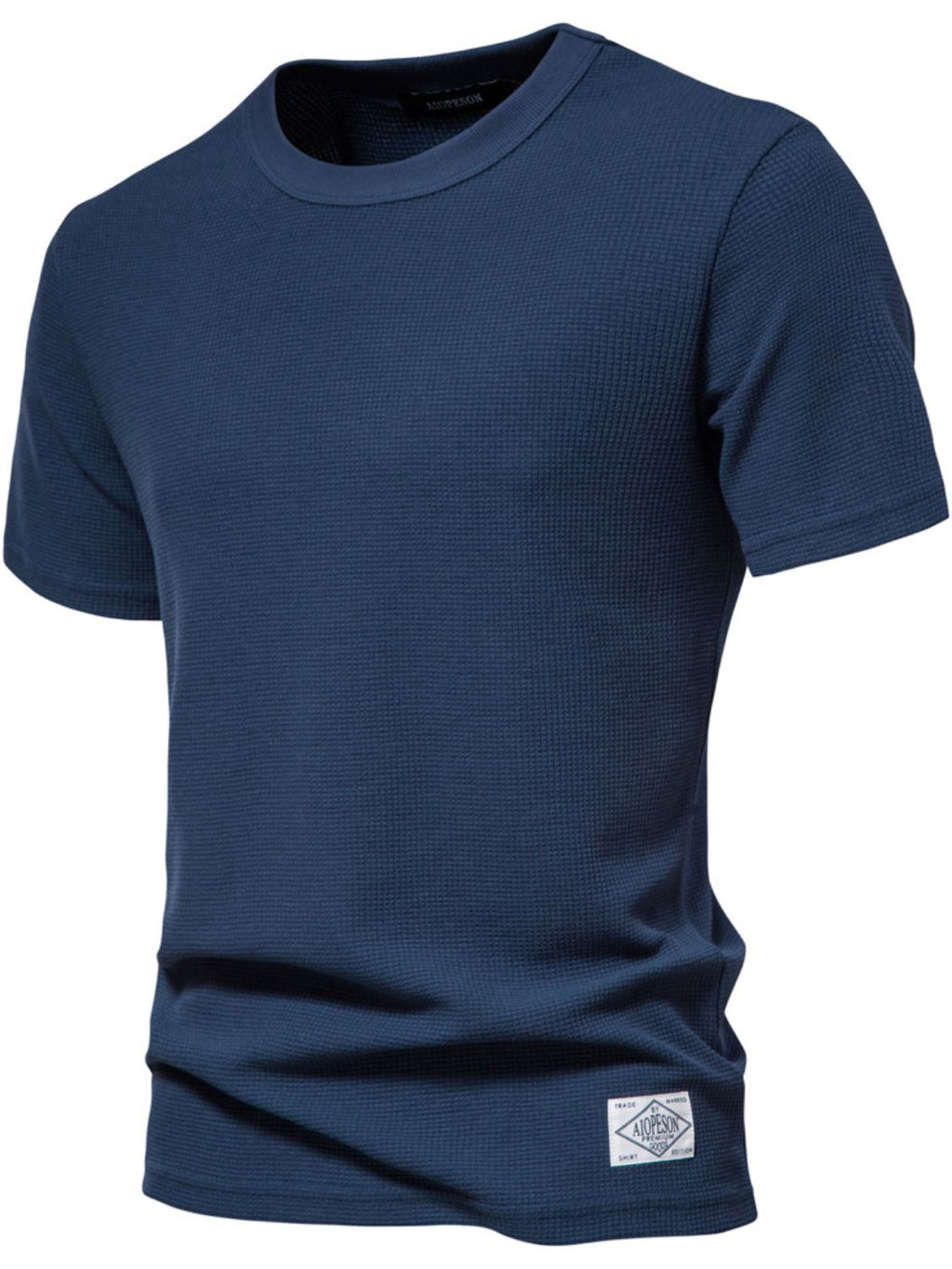 Waffle-Knit Short Sleeve T-Shirt