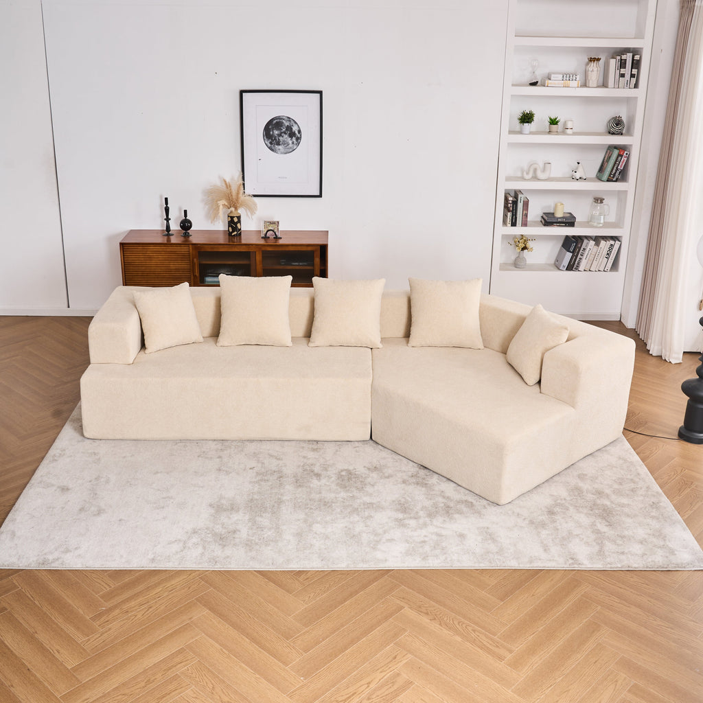 Memory Foam Couch, No Installation & Easy to Transport, Deep Seat Modern Sofa with Chenille Fabric, Couch for Living Room, Bedroom, Apartment, Home Office