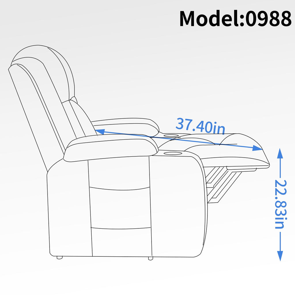 Infinite Position Single Motor Up to 350 LBS Power Lift Recliner Chair for Elderly, Heavy Duty Motion Mechanism with 8-Point Vibration Massage and Lumbar Heating, USB Charging Port, Cup Holders, Grey