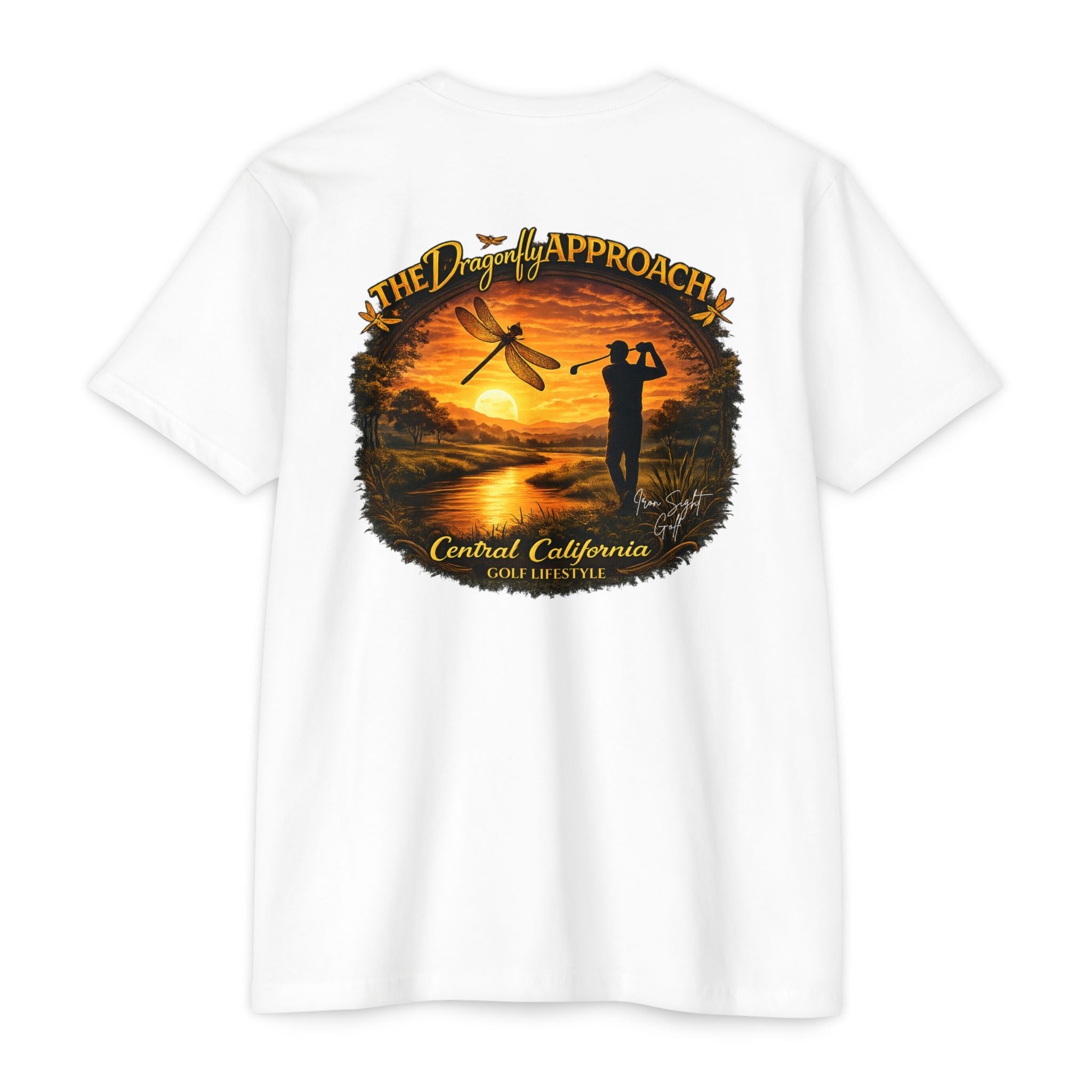 Central California Golf Lifestyle T-Shirt — "The Dragonfly Approach" by Iron Sight Golf