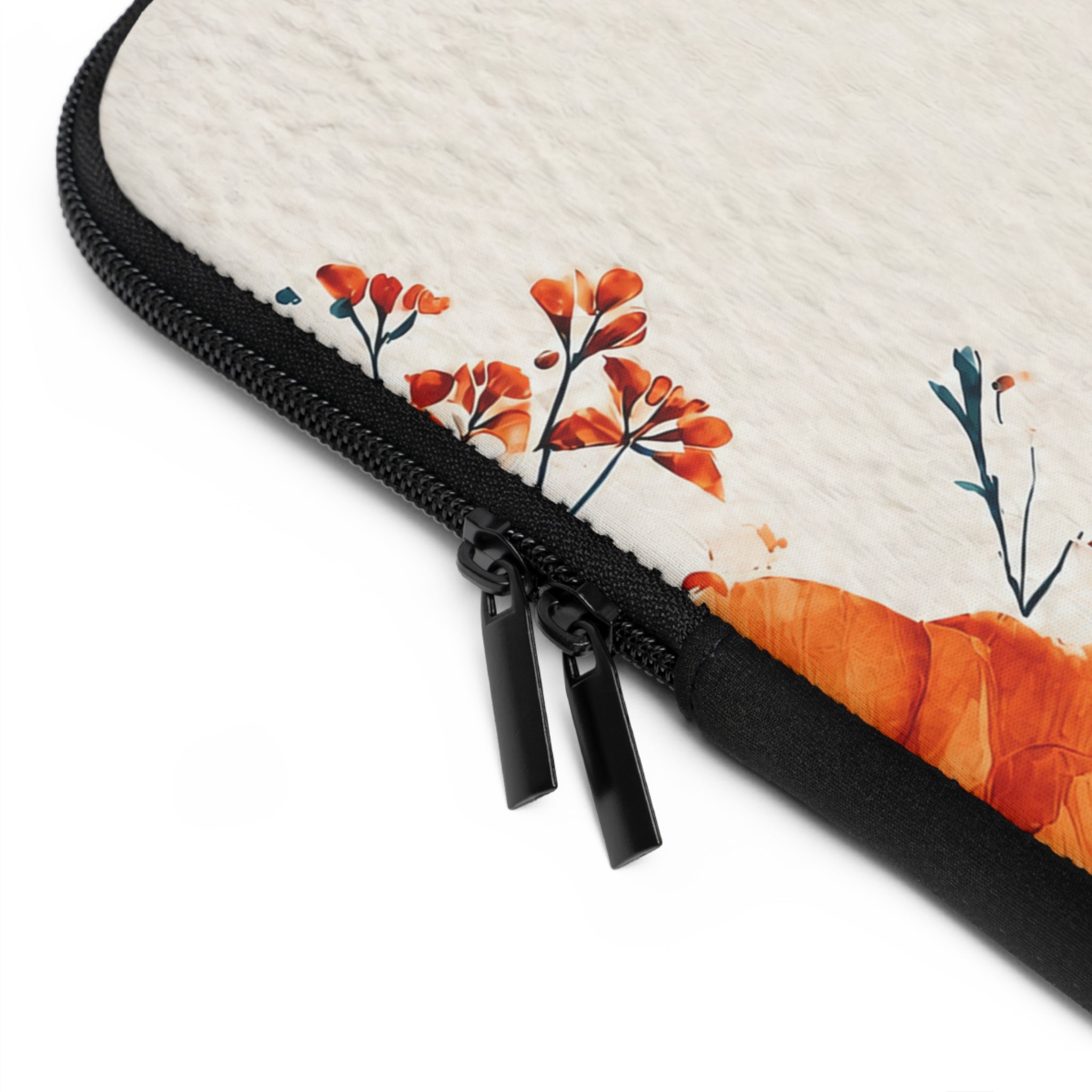 Orange Poppy Laptop Sleeve | Vibrant Watercolor Botanical Tech Cover