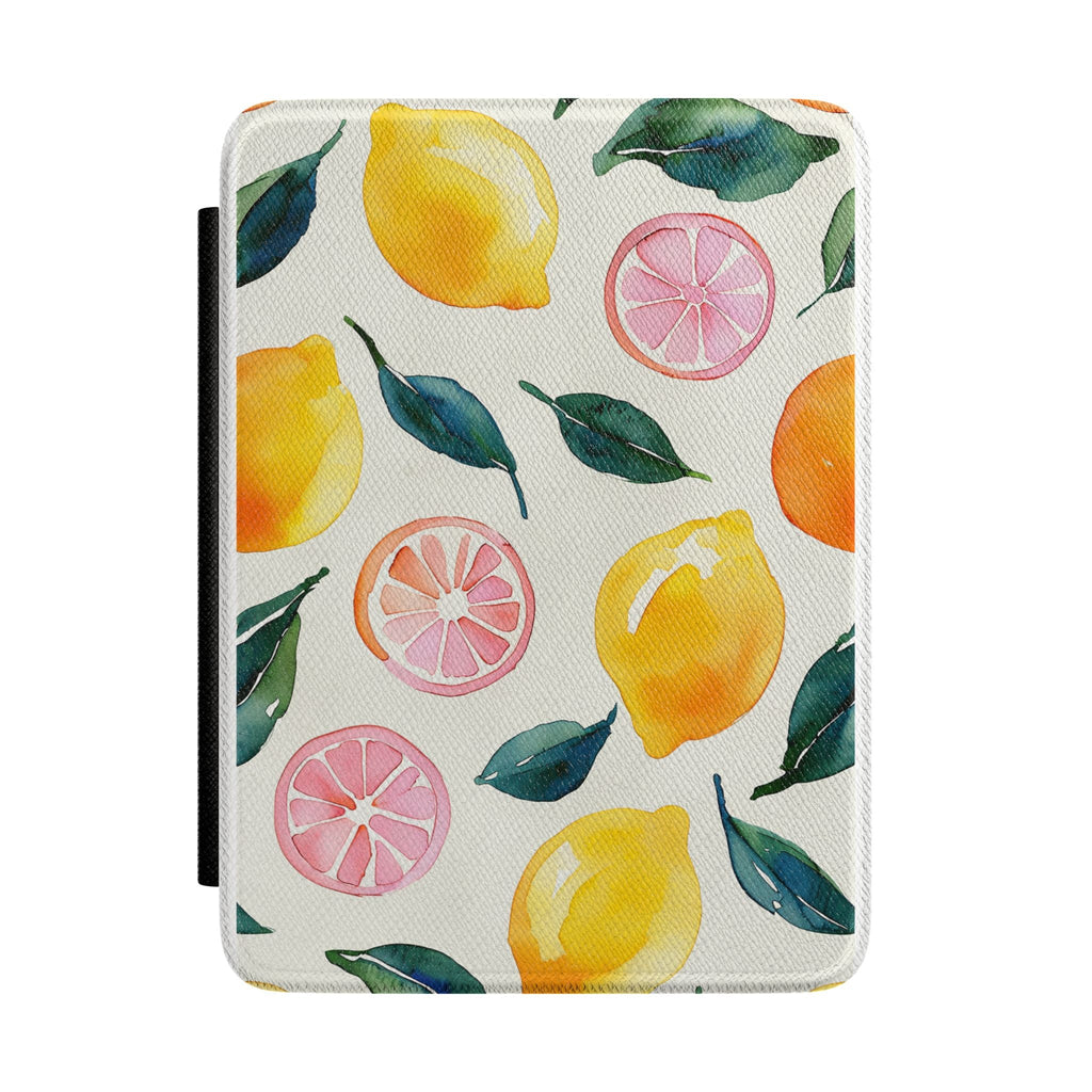 Watercolor Lemon Kindle Paperwhite Case | Citrus Floral E-Reader Cover