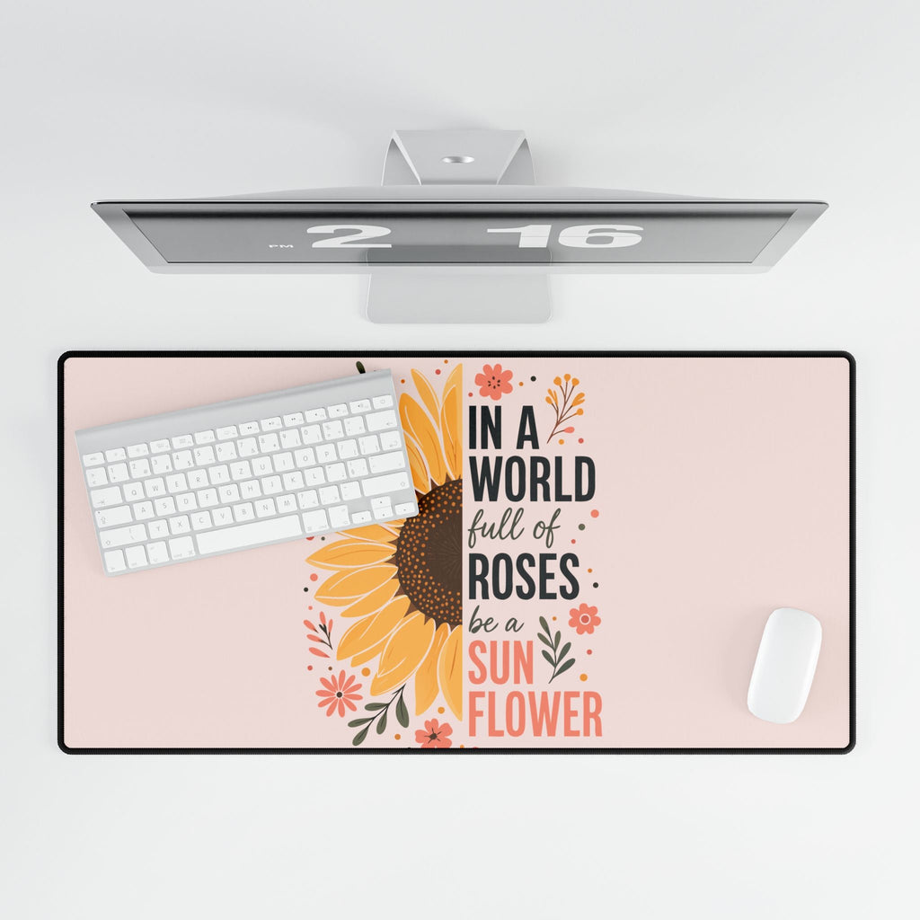 Sunflower Desk Mat | In a World Full of Roses Inspirational Mouse Pad