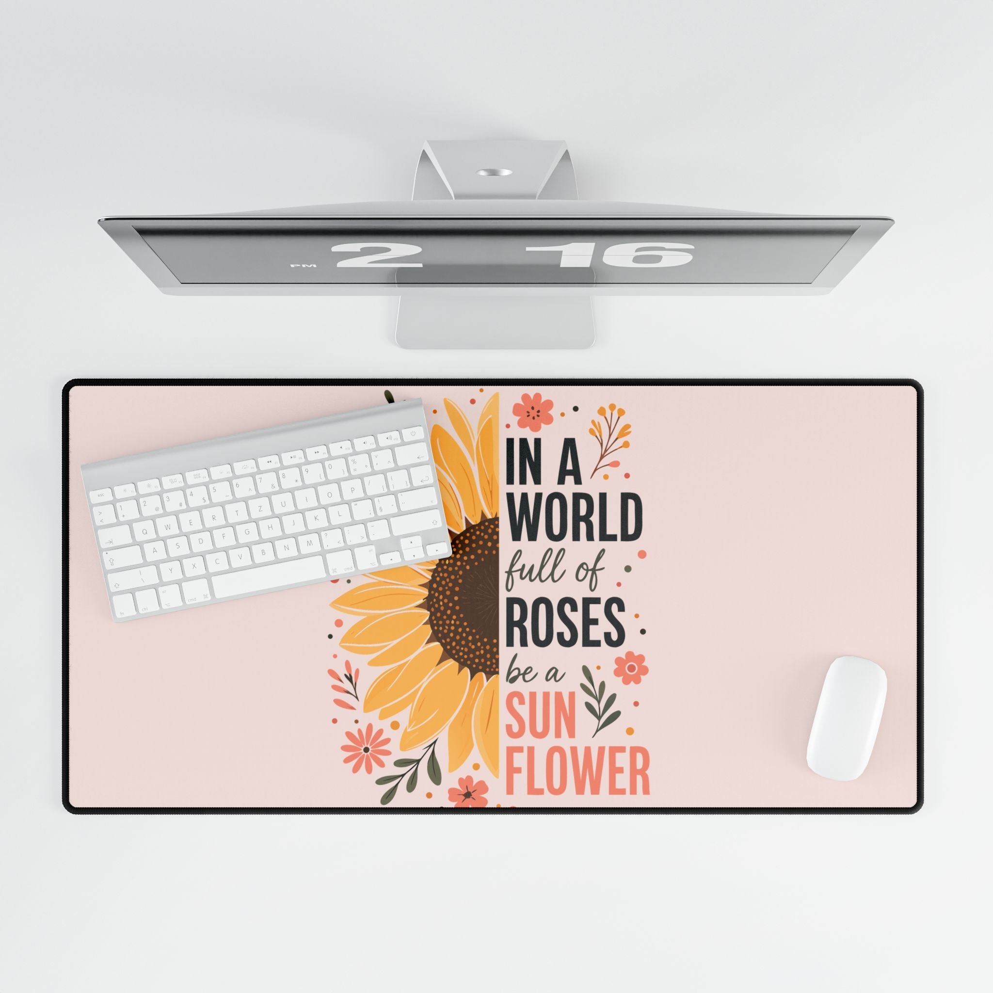 Sunflower Desk Mat | In a World Full of Roses Inspirational Mouse Pad