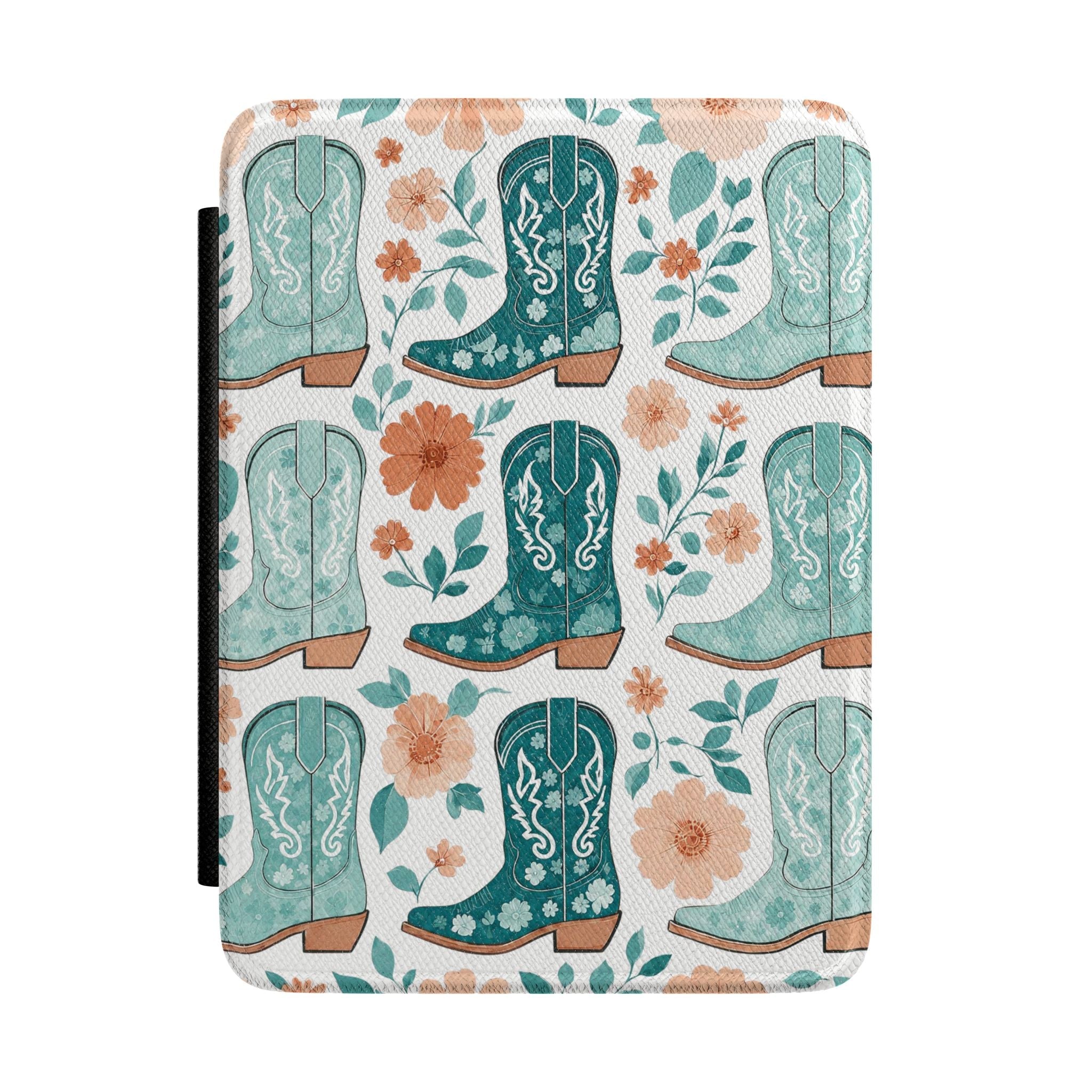 Turquoise Cowboy Boots Kindle Paperwhite Case | Coastal Western E-Reader Cover